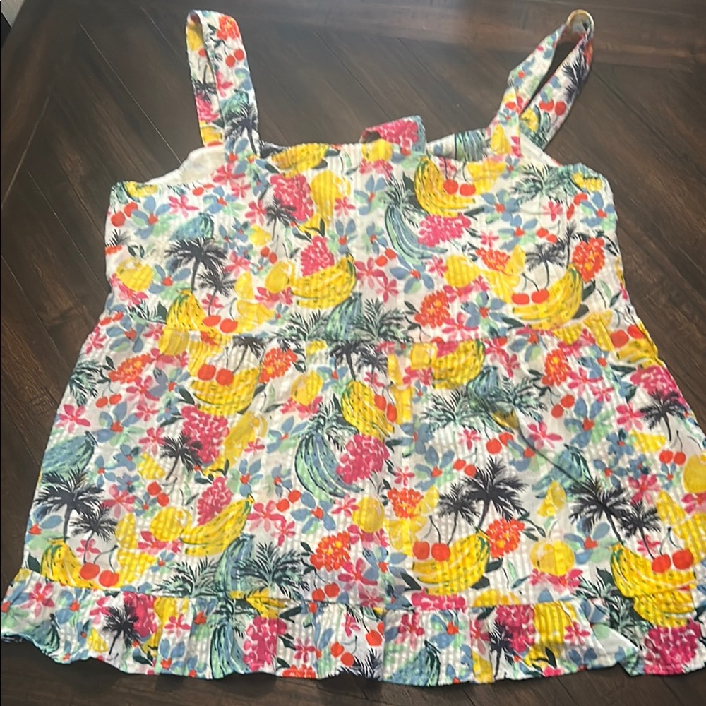 LOFT Multicolor Tropical Print Top